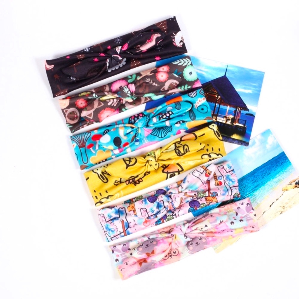 2 (TWO) BUTTONS Headbands for GIRLS KIDS